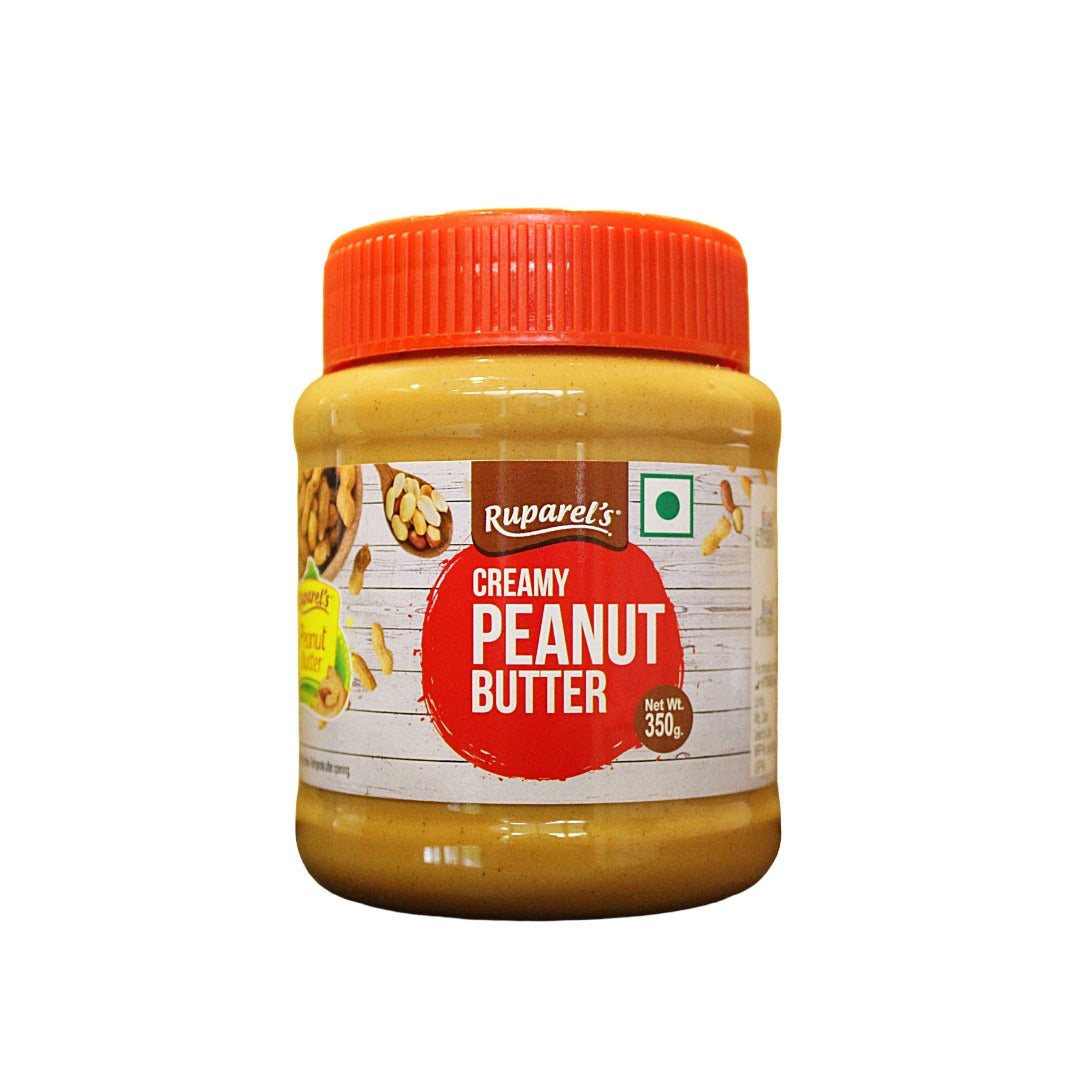 Ruparel’s Creamy Peanut Butter 350g | 91% Roasted Peanuts | Protein Rich Spread | No Cholesterol | Delicious & Nutritious Breakfast