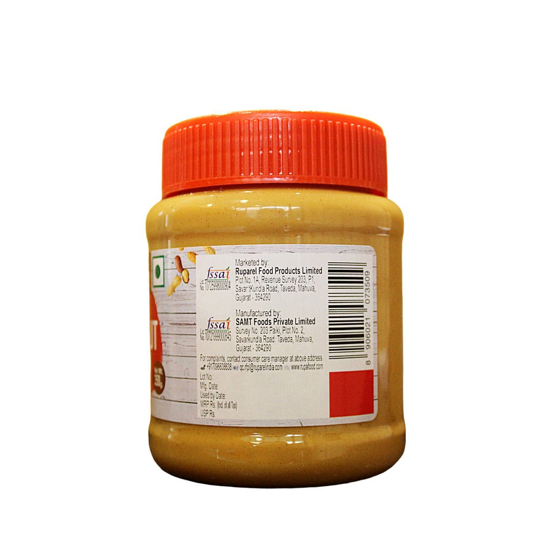 Ruparel’s Creamy Peanut Butter 350g | 91% Roasted Peanuts | Protein Rich Spread | No Cholesterol | Delicious & Nutritious Breakfast