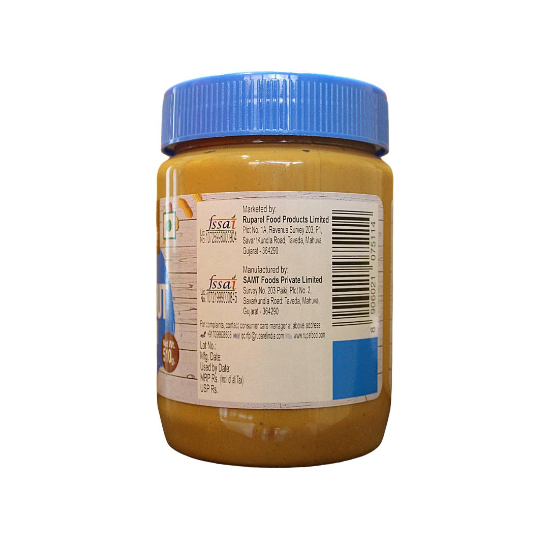 Ruparel’s Crunchy Peanut Butter 510g | 91% Roasted Peanuts | High Protein Crunchy | Zero Cholesterol | Nutritious & Tasty Snack