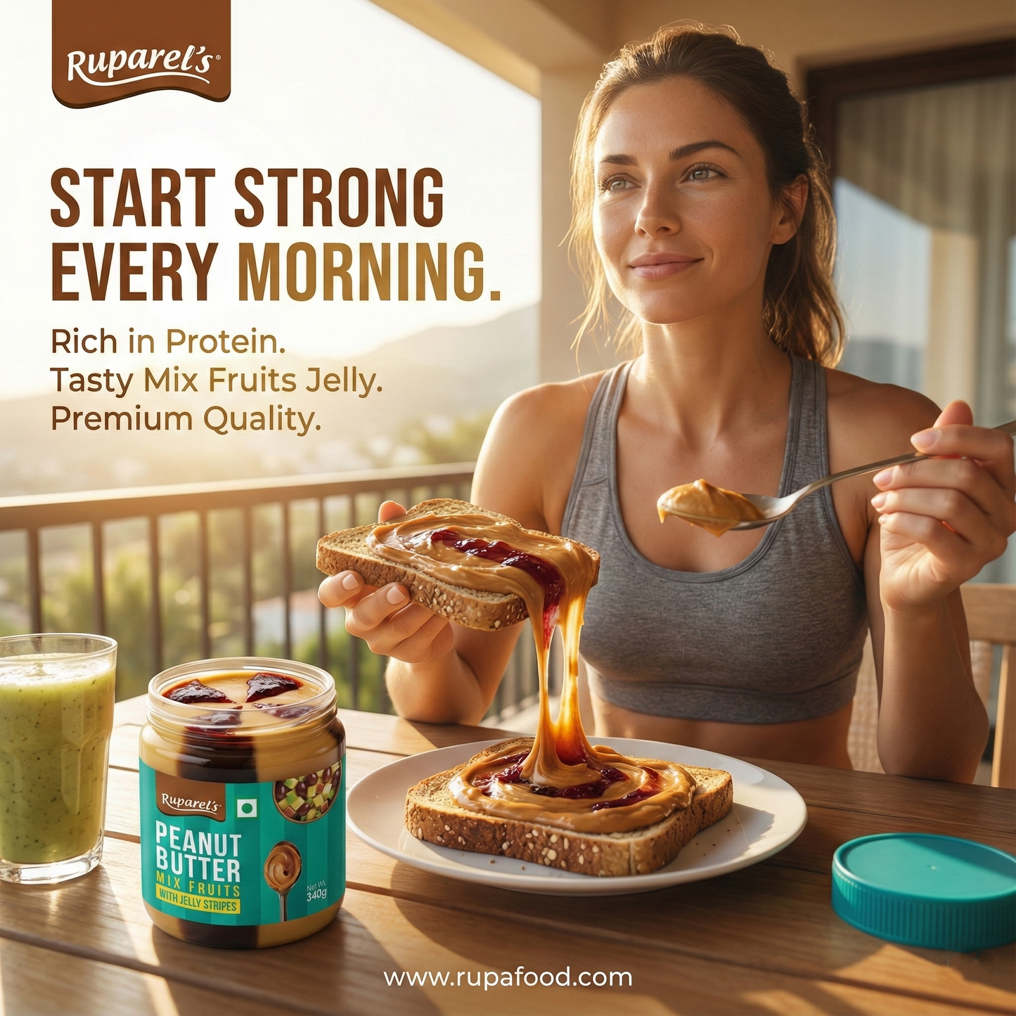 Ruparel Peanut Butter Mix Fruits with Jelly Stripes 340g