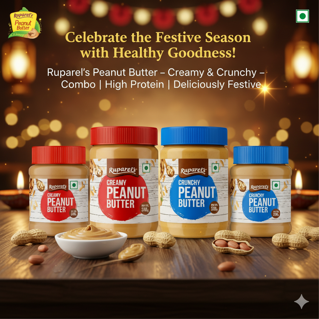 RUPAREL'S PEANUT BUTTER Special Combo offer Crunchy 510g, Creamy 510g, Crunchy 350g and Creamy 350g total 1720g | 91% Roasted Peanuts | Protein Rich | No Cholesterol | Delicious & Nutritious Breakfast
