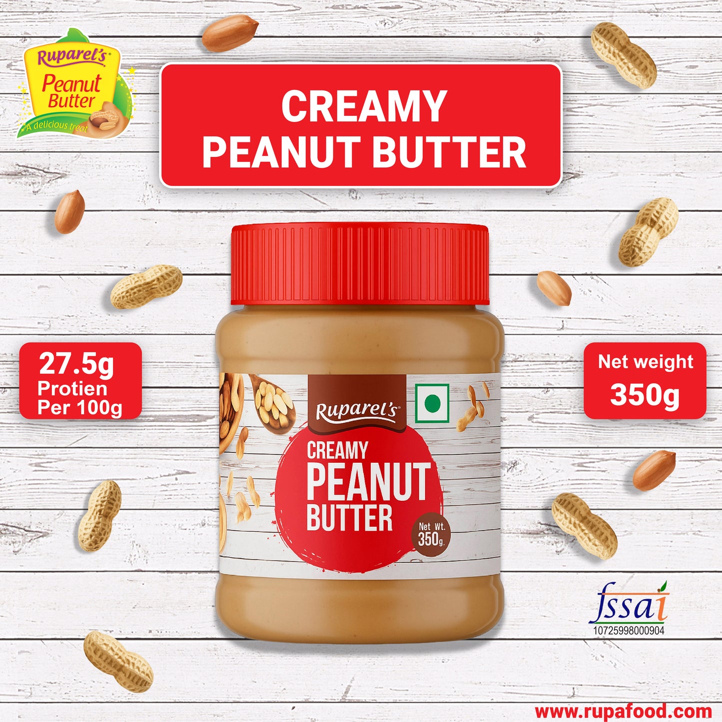 RUPAREL'S PEANUT BUTTER Special Combo offer Crunchy 510g, Creamy 510g, Crunchy 350g and Creamy 350g total 1720g | 91% Roasted Peanuts | Protein Rich | No Cholesterol | Delicious & Nutritious Breakfast