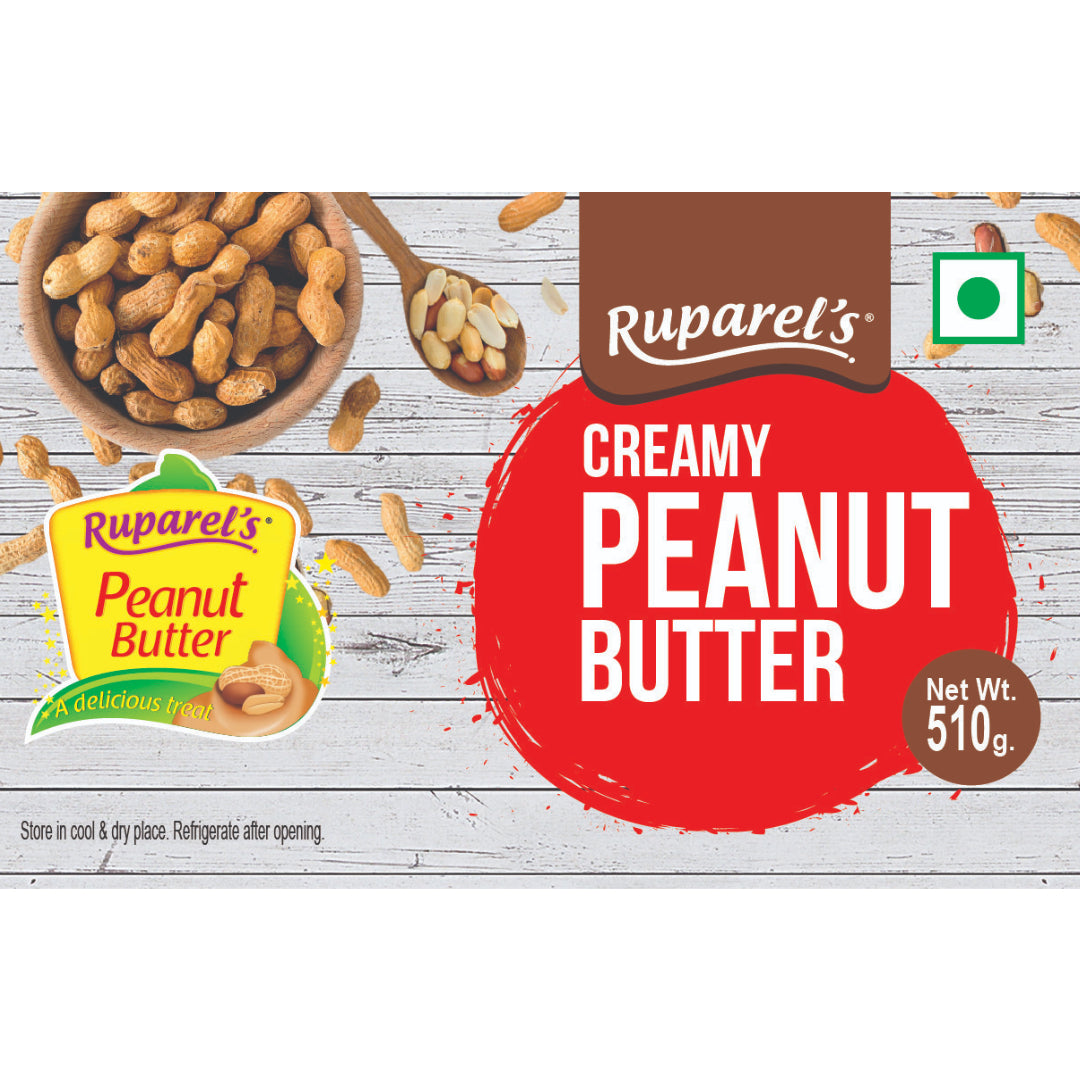 Ruparel’s Creamy Peanut Butter 350g | 91% Roasted Peanuts | Protein Rich Spread | No Cholesterol | Delicious & Nutritious Breakfast