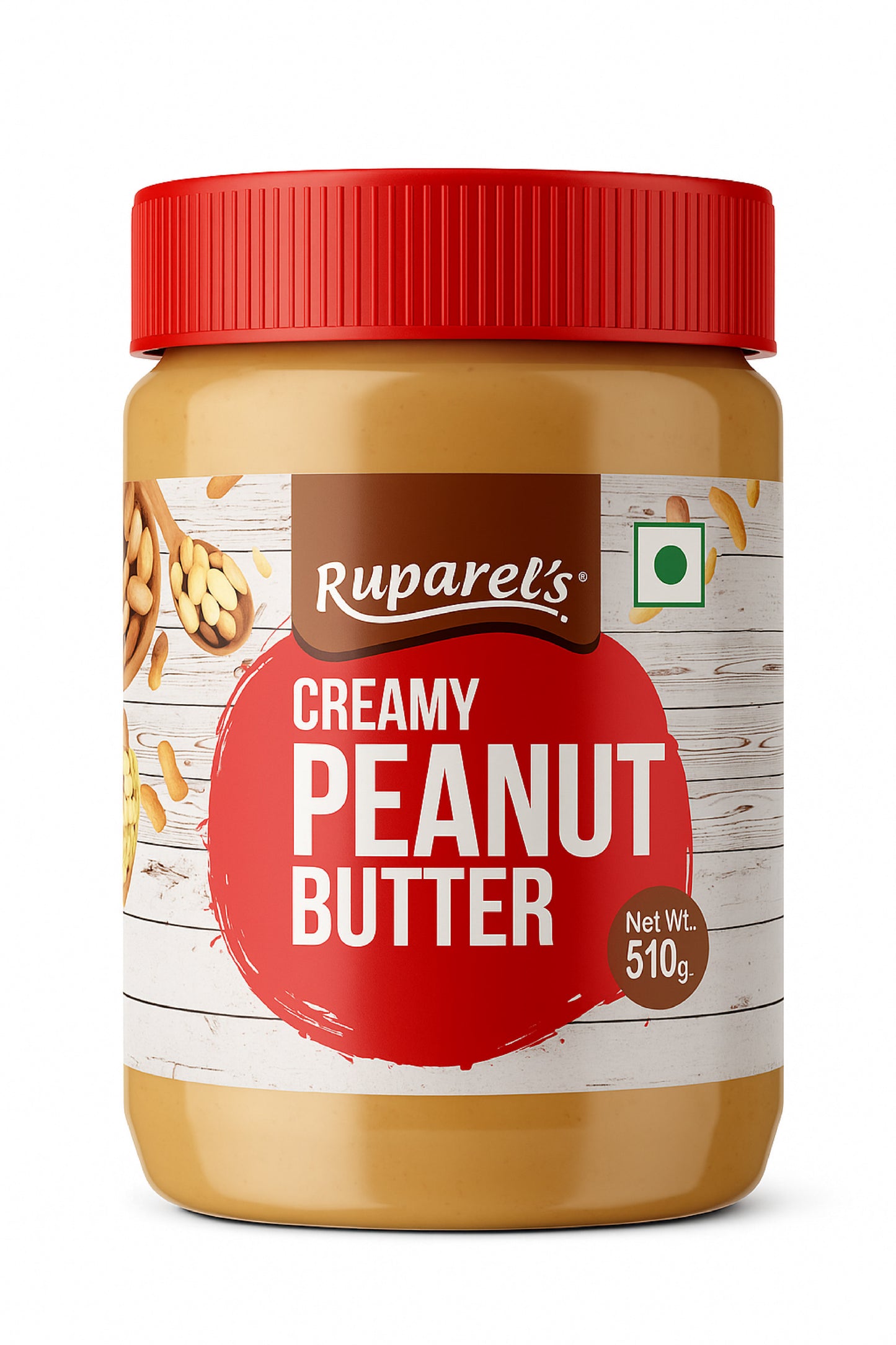Ruparel’s Creamy Peanut Butter 510g | 91% Roasted Peanuts | High Protein Creamy