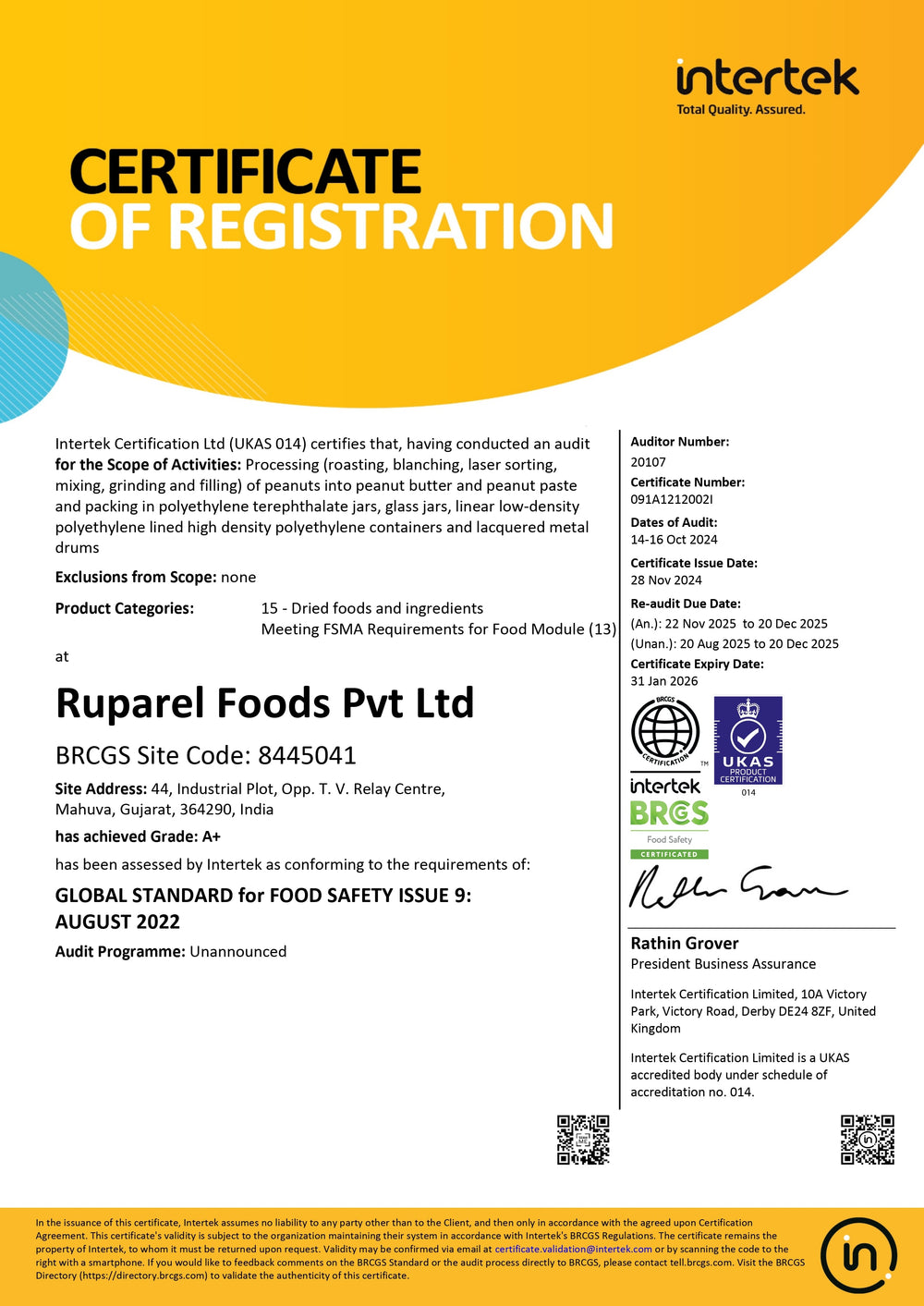 ABOUT US RUPAREL FOODS PVT. LTD.