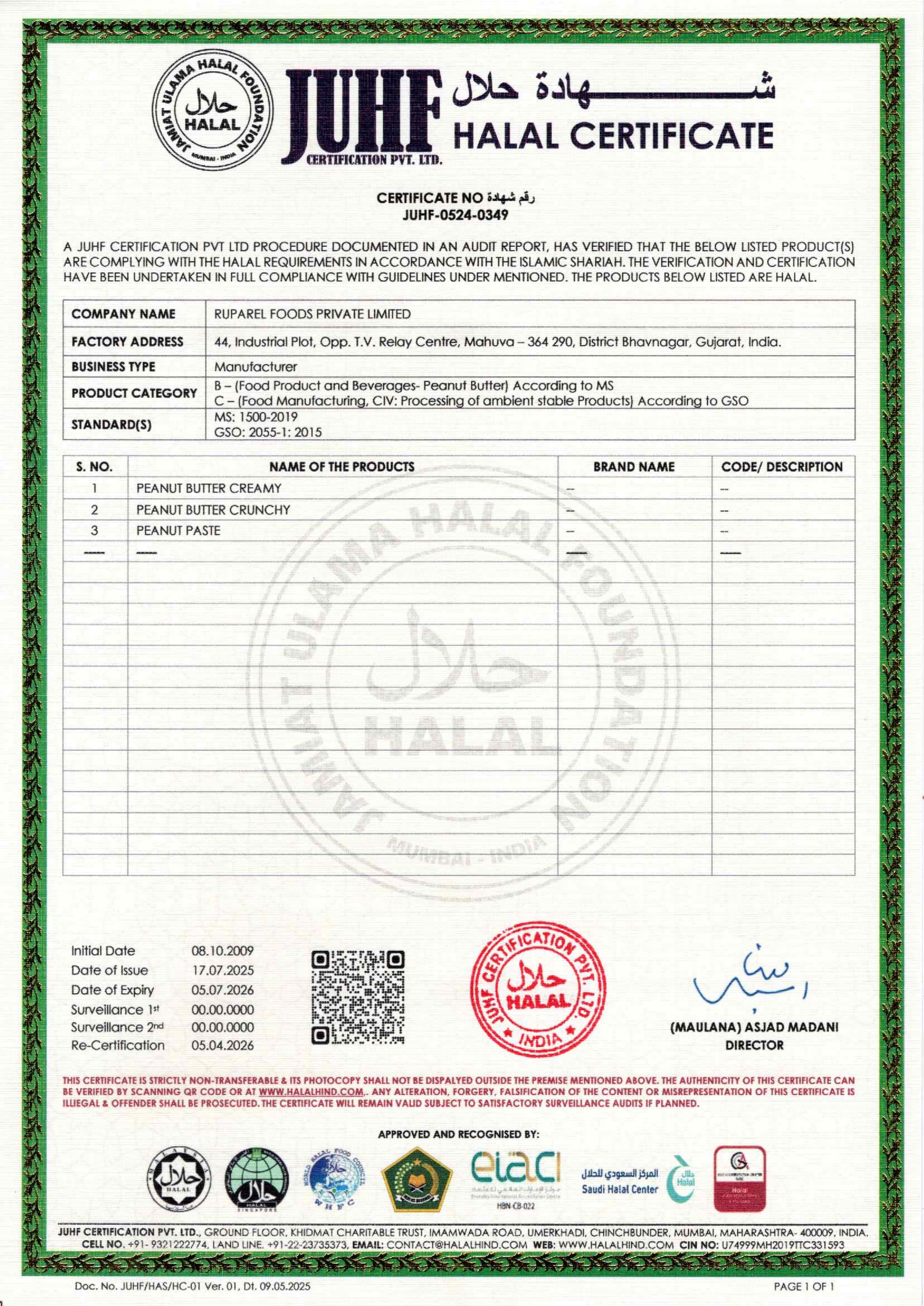 RFPL Halal – RUPAREL FOODS PVT. LTD.