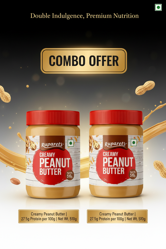 RUPAREL'S PEANUT BUTTER Creamy 510g and Creamy 510g Combo offer total 1020g | 91% Roasted Peanuts | Protein Rich | No Cholesterol | Delicious & Nutritious Breakfast