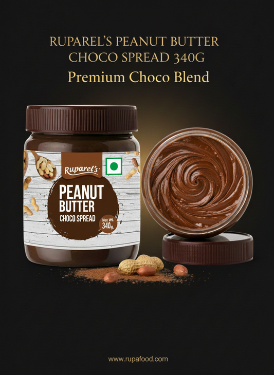 Ruparel Peanut Butter Spread with Cocoa 340g | Smooth & Creamy Peanut Spread | Delicious Cocoa Flavor | Perfect for Bread, Sandwiches, Toast & Breakfast Recipes