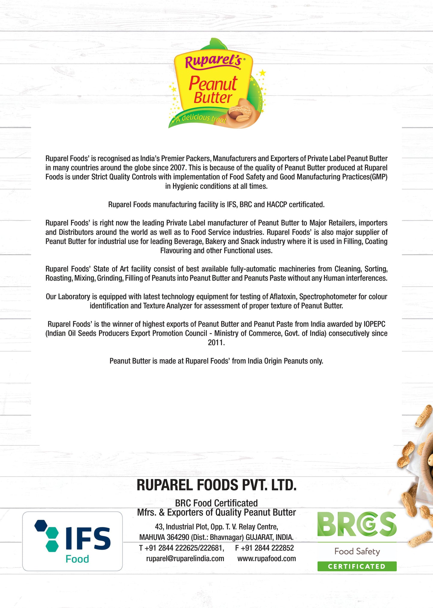 Ruparel’s Peanut Butter Creamy 350g | High Protein